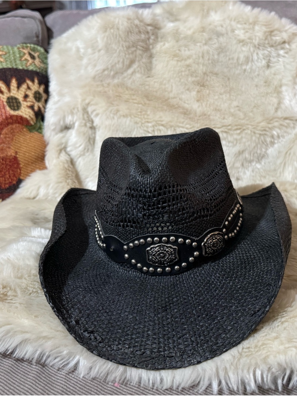 Leon Leather Desperado Limited Edition Black Western Straw Hat